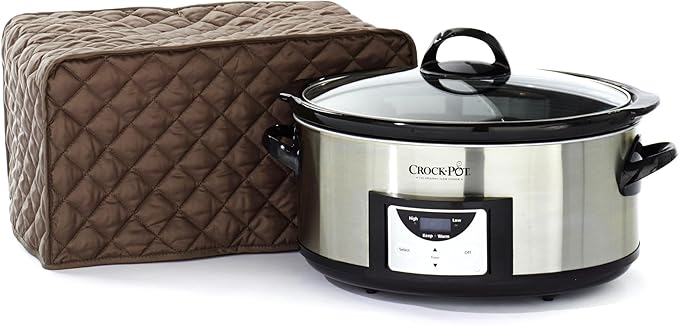 Covermates Keepsakes Slow Cooker Cover – Quilted Electric Appliance Protector for Kitchen Counter Storage – Dust & Stain Resistant – Washable Slip-On Design, Bronze