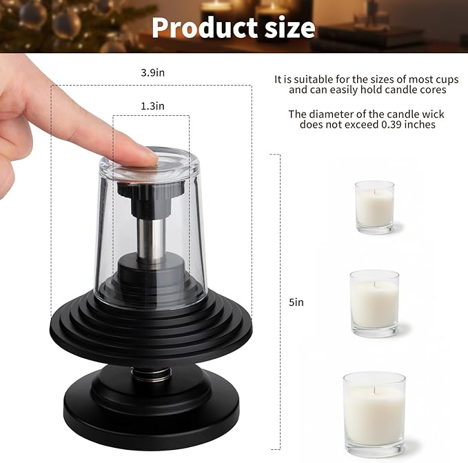 HOUSEASSIST Candle Wick Centering Tool, Adjustable Wick Holder for Candle Making - Keeps Wicks Straight & Centered, Fits Most Candle Jars with 1.57-3.94 Inch Diameter（No Wax Melting Pot）