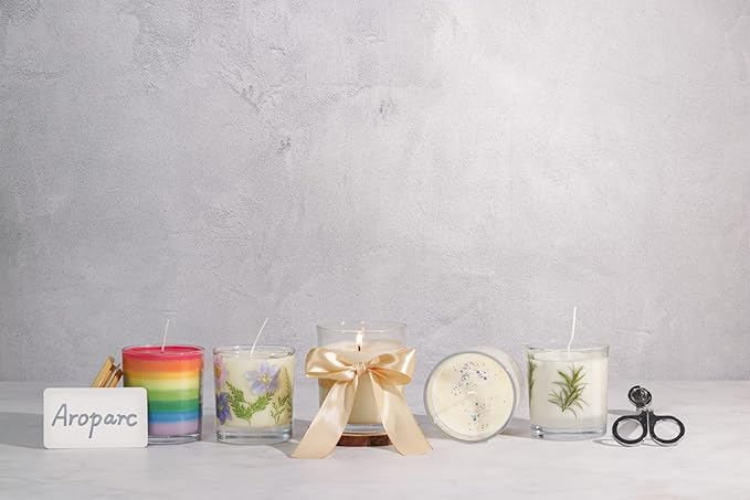 Aroparc Bulk Candle Jars with Lids, 12PCS 10oz DIY Container Tumbler Jar for Candle Making Supplies - Clear Dishwasher Safe