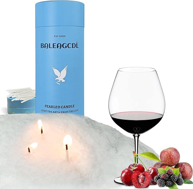 Sand Wax with 30 Wicks –18oz(1.1lb) Merlot Berry White Scented Candles Refillable Pearl Waxs with Candle Wick, Supplies for Christmas, Wedding, Home Decor