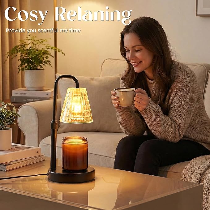 Glimra 2 Pack Candle Warmer Lamp with Timer,Dimmable Candle Warmwr for Jar Candles,Adjustable Cabdle Warmer Birthday Gifts,for Mom Women Friend Sister,Office Apartment Dorm Room Home Decor