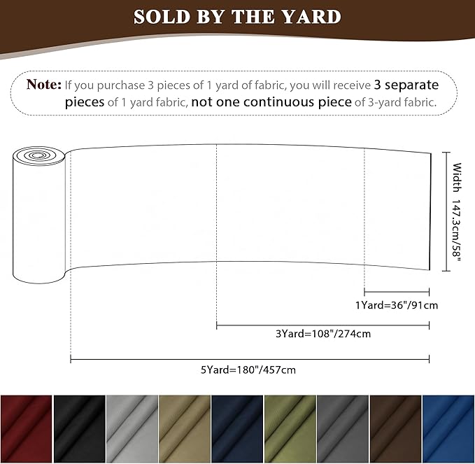 Foreate Waterproof Canvas Fabric by The Yard 600D Fade & UV Resistant Indoor Outdoor Oxford Fabric 58” W Upholstery Polyester Material for Patio Chairs Tent Camping DIY, 5 Yard Brown