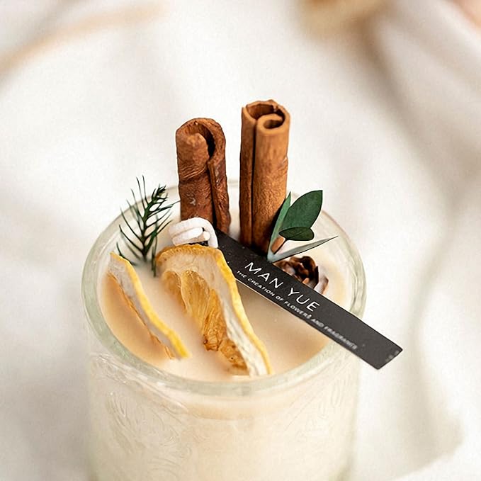 SimpleVibesXinPuwei DIY Lemon Cinnamon Pillar Wax Material Kit - Festive Handmade Activity Scented Wax Crafting Set (A)