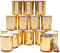 SHOWIN Thick Candle Jars for Making Candles 16 Pcs, 7 OZ Empty Jars with Wood Lids for Candle Making, Sample Container, Gold
