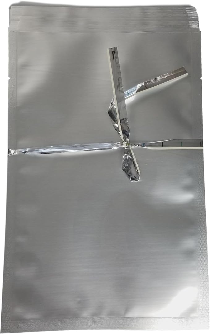 Mylar Bags - 7.5 Mil Thick 8" x 12" - Genuine Odor-Proof Aluminum Foil-Lined Bag for Long Term Food, Grain, Baking, Herb, Survival Storage Container (50 and 100) (50)