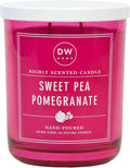 DW Home Sweet Pea Pomegranate Scented Candle – Sweet Pea Floral & Pomegranate Citrus Fragrance, 15 oz Double Wick Jar Candle, Long Burning Home Fragrance