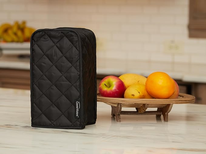 Covermates Keepsakes Coffee Maker Cover – Quilted Appliance Protector for Espresso Makers – Dust & Stain Resistant, Washable Slip‑On Design for Countertop Storage, Black