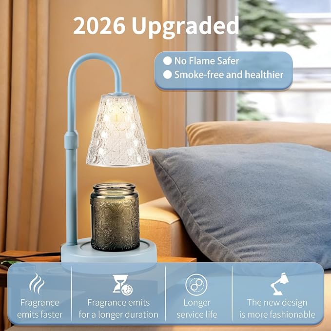 Candle Warmer Lamp with Timer Dimmable, Birthday Gifts for Women Mom, House Warming Gifts New Home Decor, Wax Melt Warmer for Jar Candles with 2 Bulbs