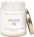 Sweet Water Decor Fraser Fir Candle | Evergreen, Cedar, Balsam, Pine Winter Christmas Tree Scented Soy Candles for Home | 9oz Clear Jar, 40 Hour Burn Time, Made in The USA