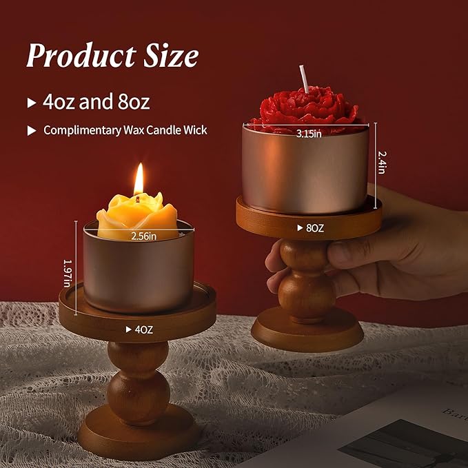 MGLIFEUL Candle Tins Jars Container Vessels for Making 4 8 Oz Rose Glod Empty Candle Tins Can Gift Box Packaging With Lid Wax Container Bulk Making Diy Candle Supplies Accessories(Rose Glod,4oz,48pcs)
