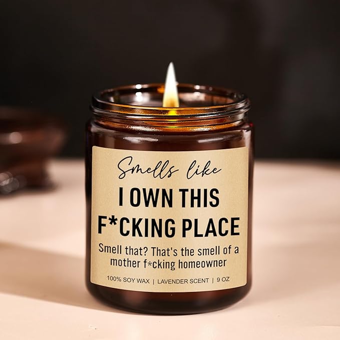 Funny Scented Candle, House Warming Gifts New Home, Housewarming Gifts for Women, Men, Couple, New Homeowner - First Apartment Essentials - Closing Presents for Home Buyers - 9 oz