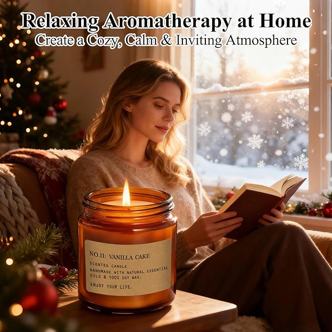 12 Pack Aromatherapy Candles for Home Scented, Aromatherapy Jar Candle Gifts for Women, Natural Soy Wax Amber Candle Set, Scented Candles Set for Birthday Day Present