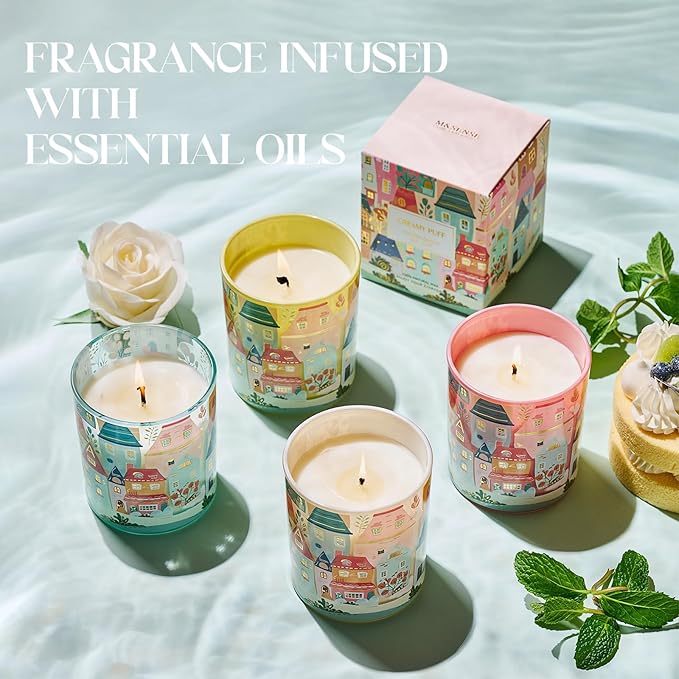 M&SENSE Mint Lime Candles for Home Scented - 10.2 oz Soy Wax Candles Non Toxic 60 Hours Long Burning Funny Candles Home Decor Gifts for Stress Relief, Meditation, Calm, Yoga