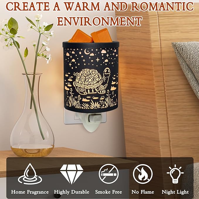 Plug in Wax Warmer for Scented Wax melt Warmer Scentsy Wax Warmer for Fragrance Oil Candle Warmer for Office Bedroom Gift & Home Decor（Tortoise）