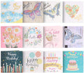 12pcs Painting Christmas Postcards Christmas Embroidery Kit 5D DIY Painting Greeting Card 15x15cm Art Craft for Birthday Festival