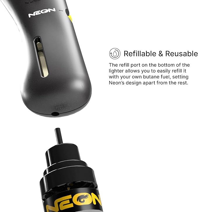 Neon Refillable Butane Fuel Lighter, Pocket Lighter, BBQ Lighter, Candle Lighter, Multi-Purpose Lighter 3pcs