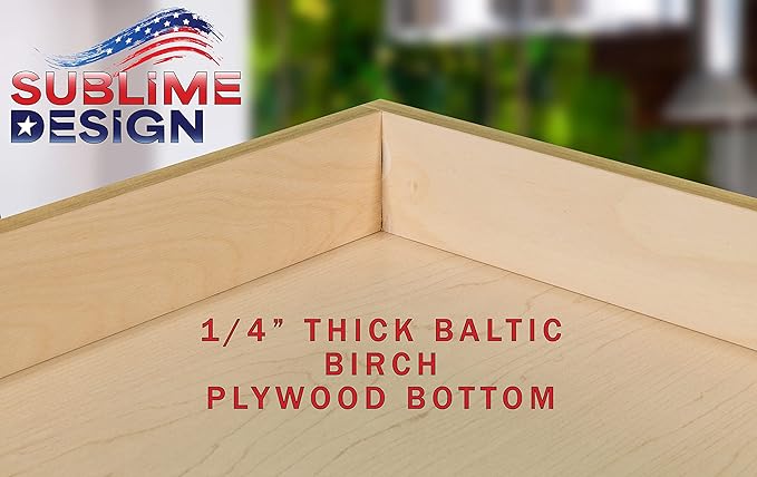 Sublime Design - Standard Size - Pull Out Kitchen Drawers | Slide Out Shelves for Kitchen Cabinets | Pull Out Home Organizer (Bottom Mounting, 14 Inch W/Drawer Slides (13” Drawer Box))