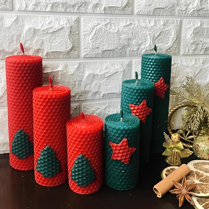 LDHHYH 24pcs 8 x 8 Inch Beeswax Sheets for Candle Making, 12 Bright Colors Beeswax Candle Making Kit for Adults, Wax Honeycomb Sheet with Cotton Wick for DIY Craft Gift