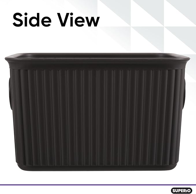 Superio Decorative Plastic Basket Open Home Storage Bins Organizer Baskets, Small, Brown (8 Pack) Container Boxes for Organizing Closet Storage Bins for Shelves Drawer Shelf, 1.5 Liter