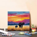 Paint by Numbers Kit for Adults Elephant Paint by Numbers Grassland DIY Crafts for Adults Canvas Paintings Kits, Hobbies for Women Art With Accessories, Home Wall Decor 32x32inch Without Frame 8-7022
