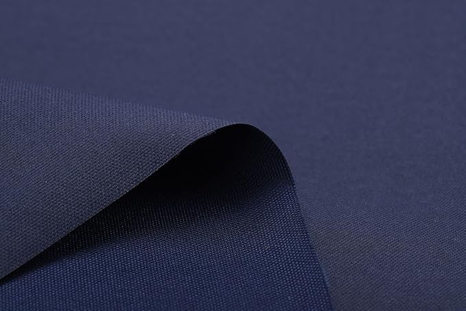 Mybecca Waterproof Canvas Marine Fabric 600 Denier Indoor/Outdoor PU Backing UV Protector Navy 1 Yard