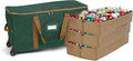 Covermates Keepsakes Rolling Adjustable Ornament Storage Bag – Heavy-Duty Polyester, FlexGrid Trays & Padded Dividers – Protective Holiday Organizer with Wheels, Handles & ID Window, Green