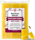 Great Lakes Beeswax, 12 Blocks (144g/5oz), Filtered at Low Temperature, 100% Pure and Natural, Cosmetic Grade, Yellow