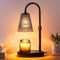 Candle Warmer Lamp Electric Timer - Candles Wax Warmers Glass Lamps for Jar Candles Burner No Flame Scented Melting Warming Lantern Adjustable Height Dimmable Light with 2 Bulb for Home Living Bedroom