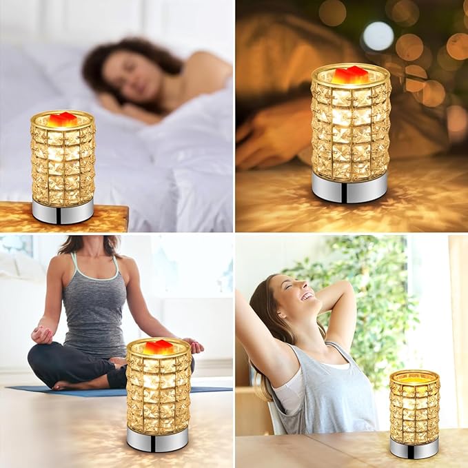 Crystal Touch Electric Wax Melt Warmer with Dimmable Fragrance Candle Melter Warmer for Warming Scented Candle Oil Burner- Spa,Aromatherapy (Transparent Crystal)