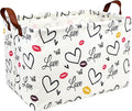 Valentine's Day Basket Gift for Empty Cute Heart Large Storage Bin for Kid and Baby Room Décor (Lips Love)