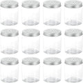HARFINGTON 12 Pcs Empty Scent Beads Storage Container 8.5oz/250 Air Freshener Tins Round Refillable Spice Containers Plastic Jars Sample for Air Freshener Candles Travel Storage