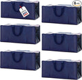 BOX USA 6-Pack Moving Bags with Strong Handles & Zippers - Heavy Duty Extra Large Packing Bags for Storage, Moving Boxes, Dorm & College Supplies, Blue