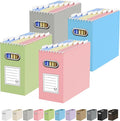 Oterri Cardboard File Organizer Box for Hanging File Folders Letter Size,File Box for Computer Desk,File Cabinet,Working Home,Office,Classroom (Colorblock, Letter Size - 4 Packs)