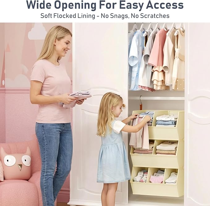 Hanging Closet Organizer Extra Large, Clothes Hanging Shelves for Closet with Divider, Collapsible Closet Storage System, Fabric Closet Hanging Organizer for Home, Dorm, Rv, ,Handbags, Underwear, Sock