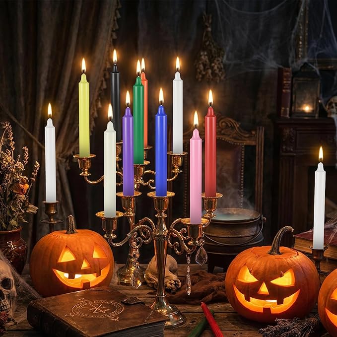 40 Pack Assorted Color Spell Chime Candles-4 Inch Mini Taper Candles-10 Colored Taper Candle,Long Burning Ritual Candles for Home Decor Kitchen Wedding Decoration,Witches & Spiritual Practices