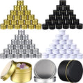 Moxweyeni 100 Pcs 4oz Candle Tins with Lids DIY Metal Wax Container Tins Bulk Empty Round Containers for Candle Making, Salves Candy Favors, Spices, Crafts, Christmas Gifts (4 Colors)