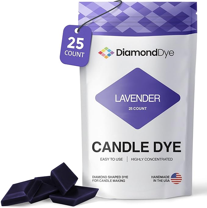 Lavender Candle Dye - Made in The USA - Premium Colorants - Highly Concentrated - Popular Colors for Paraffin or Soy Wax - Great for Professionals or Hobbyist - 25 Dye Chips