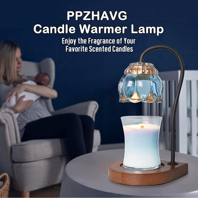 PPZHAVG Candle Warmer Lamp Birthday Gifts for Women Mom, Mothers Day Gifts, Compatible with All Jar Candles, Wax Melt for Candle Home Decor, Modern Farmhouse Decor, Candle Warmer Timer SkyBlue