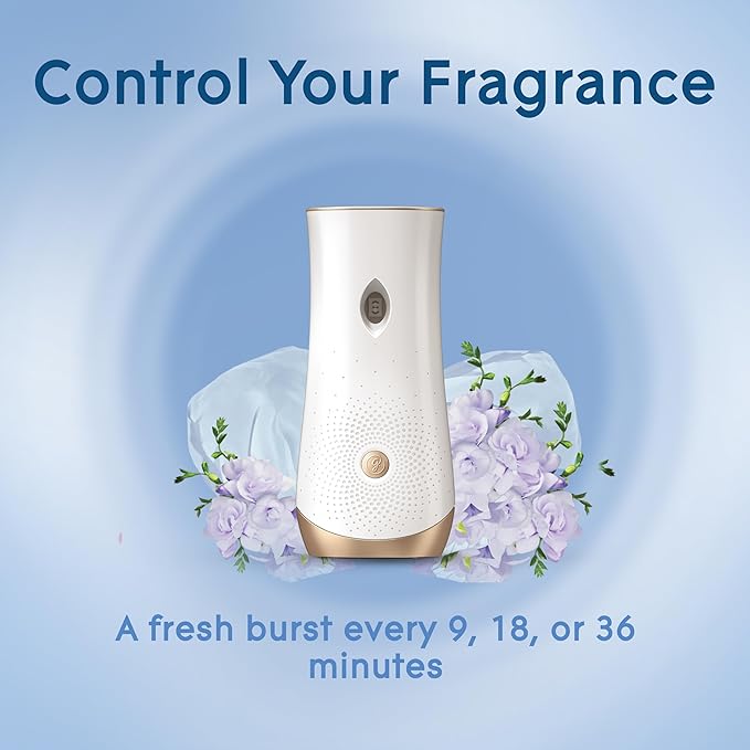 Glade Automatic Spray Refill and Holder Kit, Air Freshener for Home and Bathroom, Clean Linen, 6.2 Oz, 2 Count