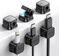 6 Pack Magnetic Cord Holder, Cord Organizer Cable Clip for Desk Management, JOYROOM Smooth Adjustable Cable Clip, Wire Holder Keeper Organizer for Home Office Desk Phone Car Wall Desktop Nightstand