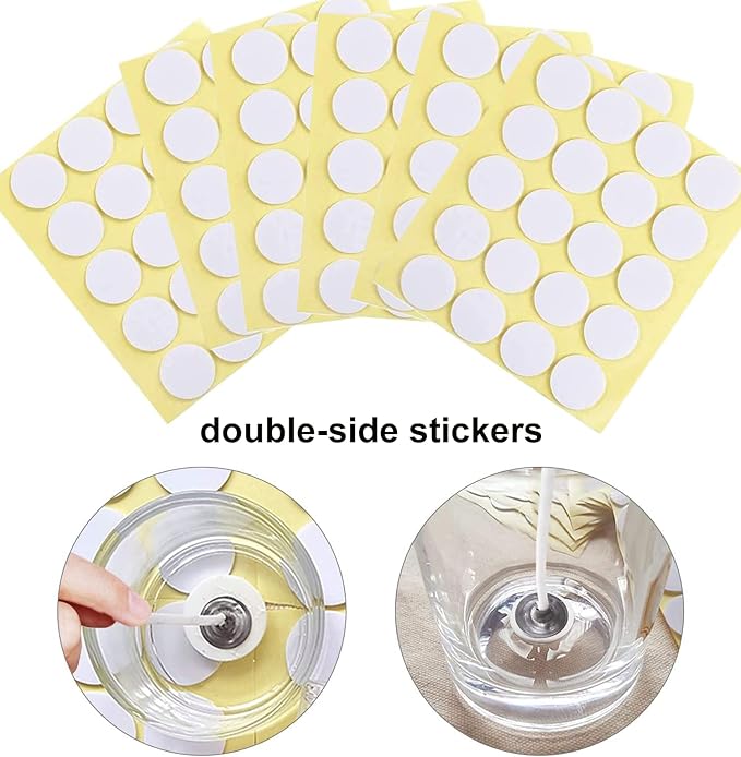 800 pcs Candle Wick Stickers Adhesive Double-Sided Stickers Candle Making Supplies