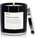 Santal & Jasmine Luxury Scented Candles, 9oz Soy Wax Candles for Home Scented, Jasmine, Sandalwood, Lilac Scent, Long Burning Time, Gifts for Women, Friends, Men, Sister, Teacher, Housewarming