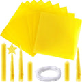Moinchore 24 Pcs Beeswax Candle Making Kit, 8 x 8 Inch Vibrant Colors Beeswax Sheet for Candle Making with 1 Roll Cotton Wick, DIY Craft Rolling Supplies for Christmas Handmade Crafts Gift(Yellow)