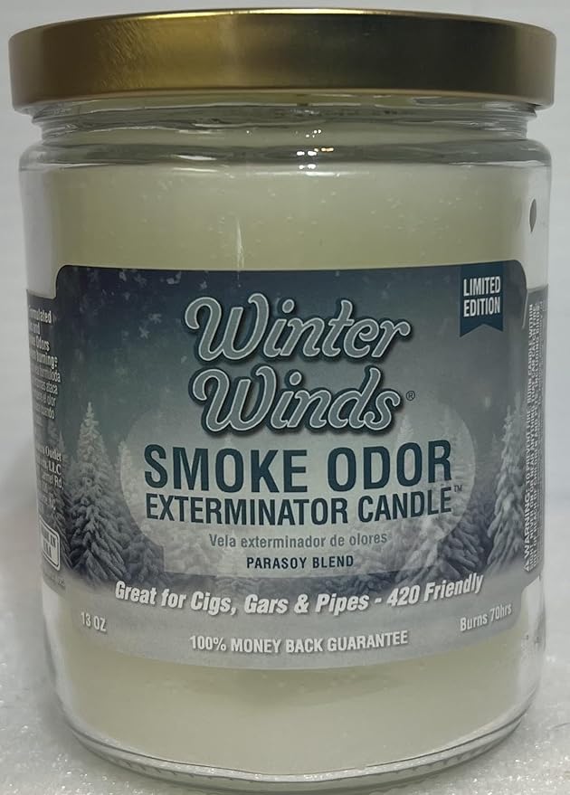 Smoke Odor Exterminator 13 oz Jar Candles Blue Serenity, Assortment (8) Includes Blue Serenity, Winter Wind, Ocean Breeze, Nag Champa, Bamboo Breeze, Island Rain, Sea Glass & Sandalwood.