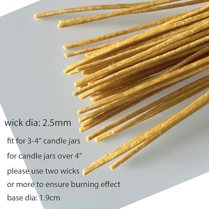 50 PCS 8 inch Hemp Candle Wicks kit, 2.5mm Beeswax Candle Wicks for DIY Bulk Natural Candle Wicks for Beeswax Candle Making Hemp Candle Wick for Butter Candle