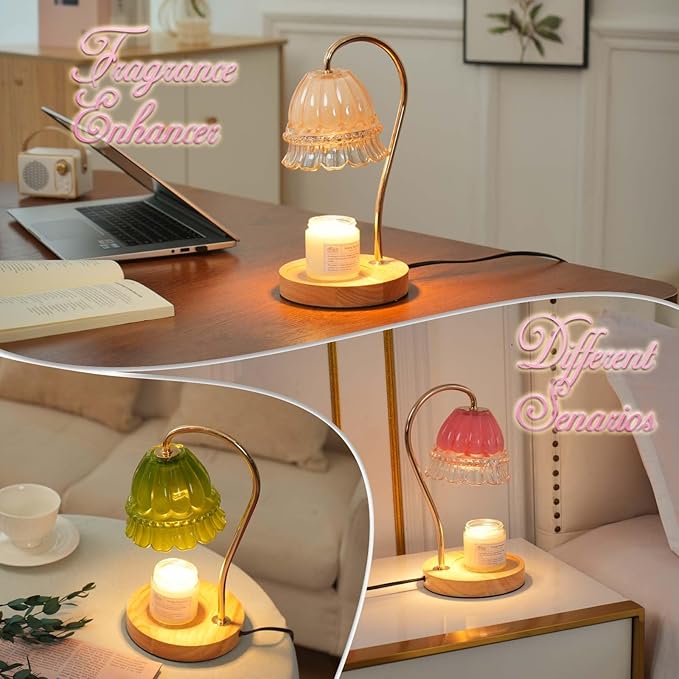 Candle Warmer Lamp with Timer Dimmer, Wax Warmer Lamp for Jar Candles with 2 Bulbs, for Women Mom, Best Valentine's Day and House Warming Gift New Home Decor