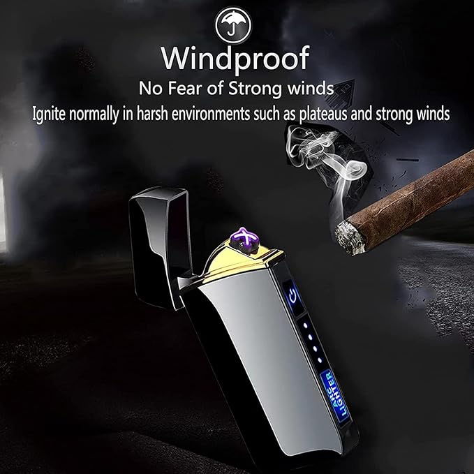 Arc Lighter, Smart Electric USB Rechargeable Lighter Windproof Flameless Lightweight Plasma for Fire,BBQs,Fireworks,Candle,Camping - Outdoors Indoors (T3-Blue Printed Dragon)