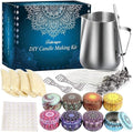 Eacam Scented Candle DIY Kit, 550ml Cup Beeswax Wicks Jars Spoon, Soy Wax Set for Beginner Candle Making Tool, With 8 Portable Tin Cans for Gifts and Ornaments