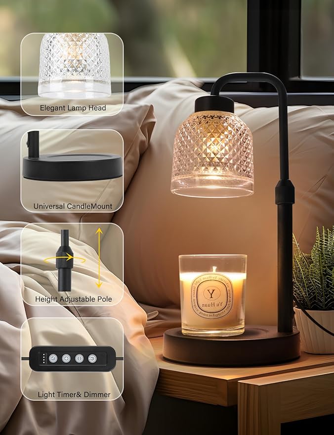 Candle Warmer Lamp with Timer Dimmable, Adjustable Lamp Candle Warmer, Birthday Gifts for Women Mom, Wax Warmer Lamp for Scented Jar, House Warming Gifts New Home Decor