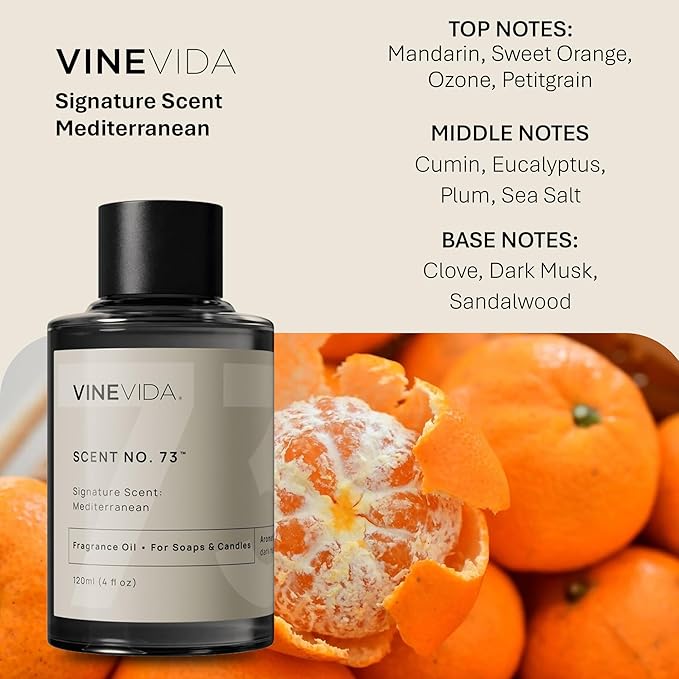 VINEVIDA [4oz] Scent No.73 Fragrance Oil for Candle & Soap Making - Made in USA Natural Candle Scents